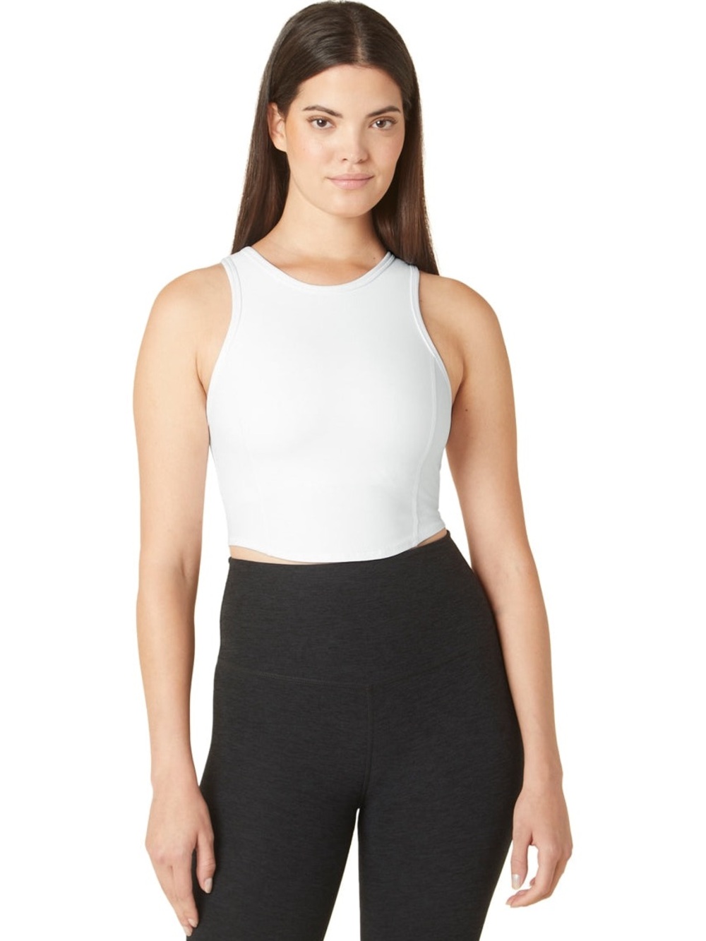 Beyond Yoga Bright White High-Neck Crop Tank